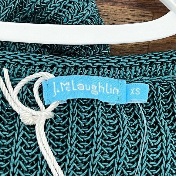 J Mclaughlin Donovan Sweater XS NWT $198 Green Knit Long Sleeve Havana Cotton - Picture 3 of 7